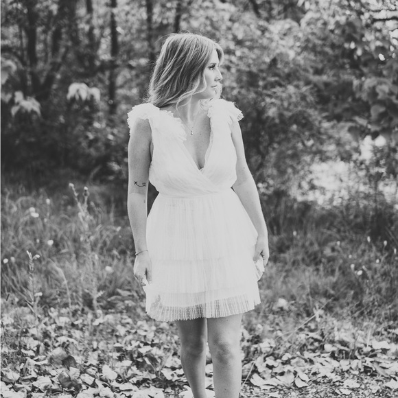 Lulu's White Ruffled Mini Dress - Picture 4 of 5